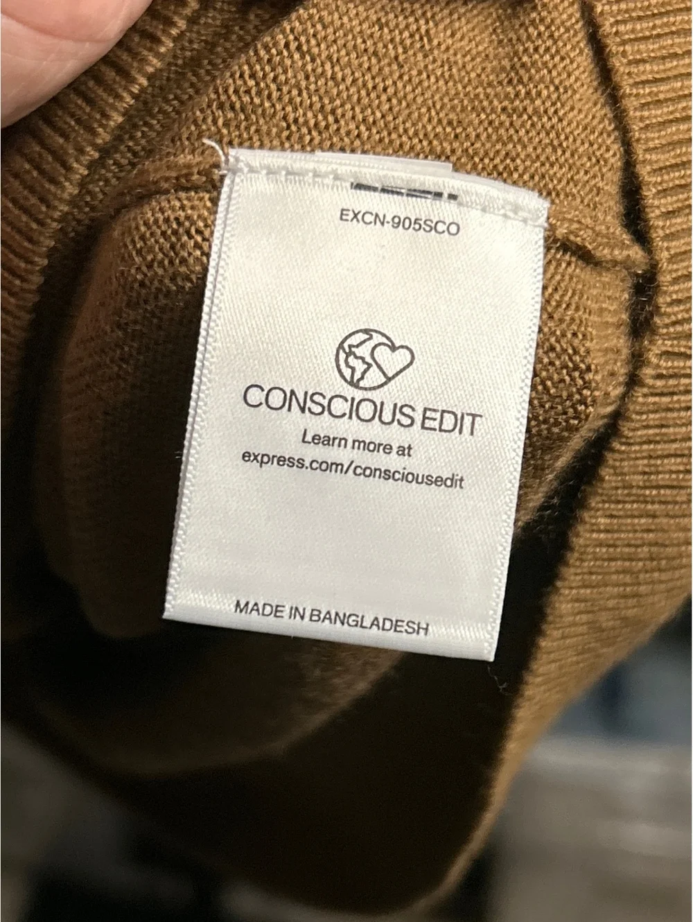 Express Men's Merino Wool Pullover Sweater XL Brown Half Zip